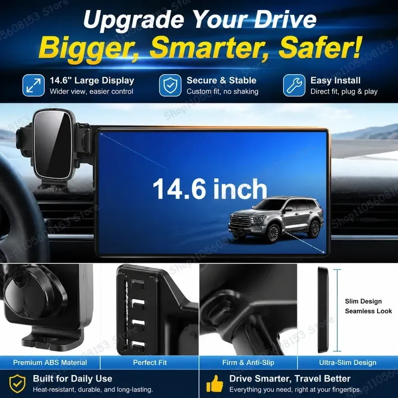For TANK 500 2023 2024 2025 2026 Adjustable Clip Phone Mount with Anti-Shake Base for Car Dashboard Windshield Navigation