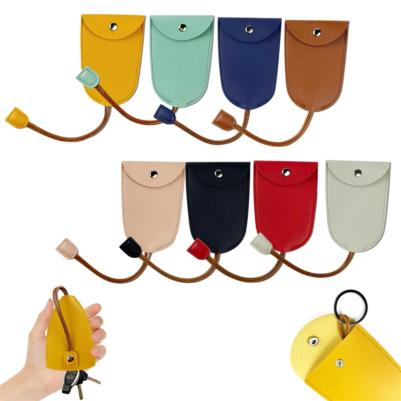 Pull Type Key Bag Organizer Key Wallet With Zipper Car Key Holder Case Pull Type Key Bag Color Pu Leather Keychain Pouch Bag