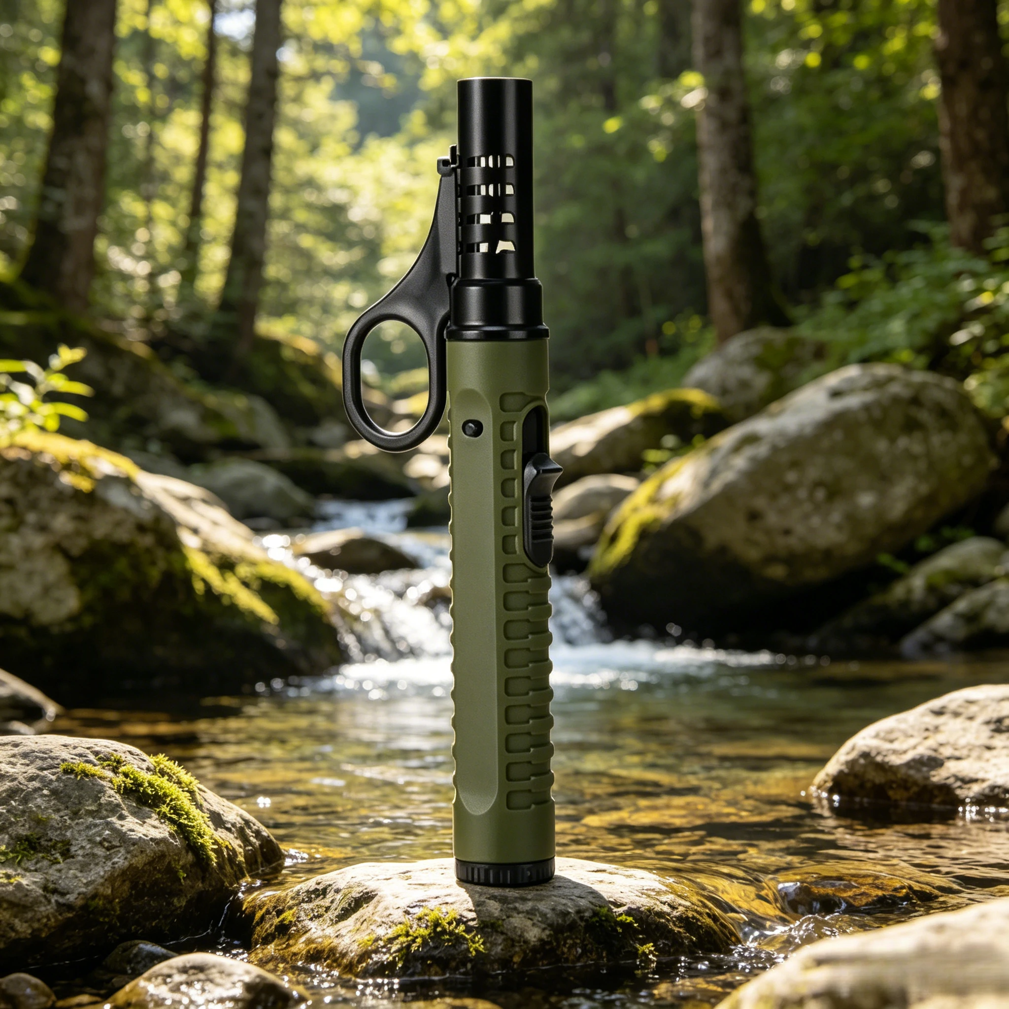 Windproof metal lighter, reusable for refilling, non-dichloromethane - 6.69×2.01 inches, adjustable flame at the bottom, safety lock design, suitable for outdoor barbecuing and camping use