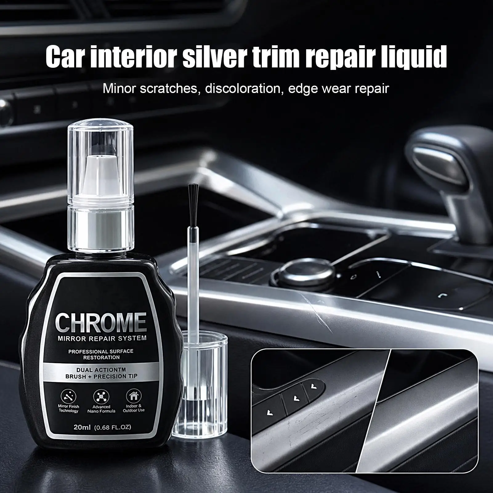 Automotive Chrome Silver Repair Fluid 20ml High-Gloss Door Armrest Bright Strip Paint Restoration and Repair Paste - view 4