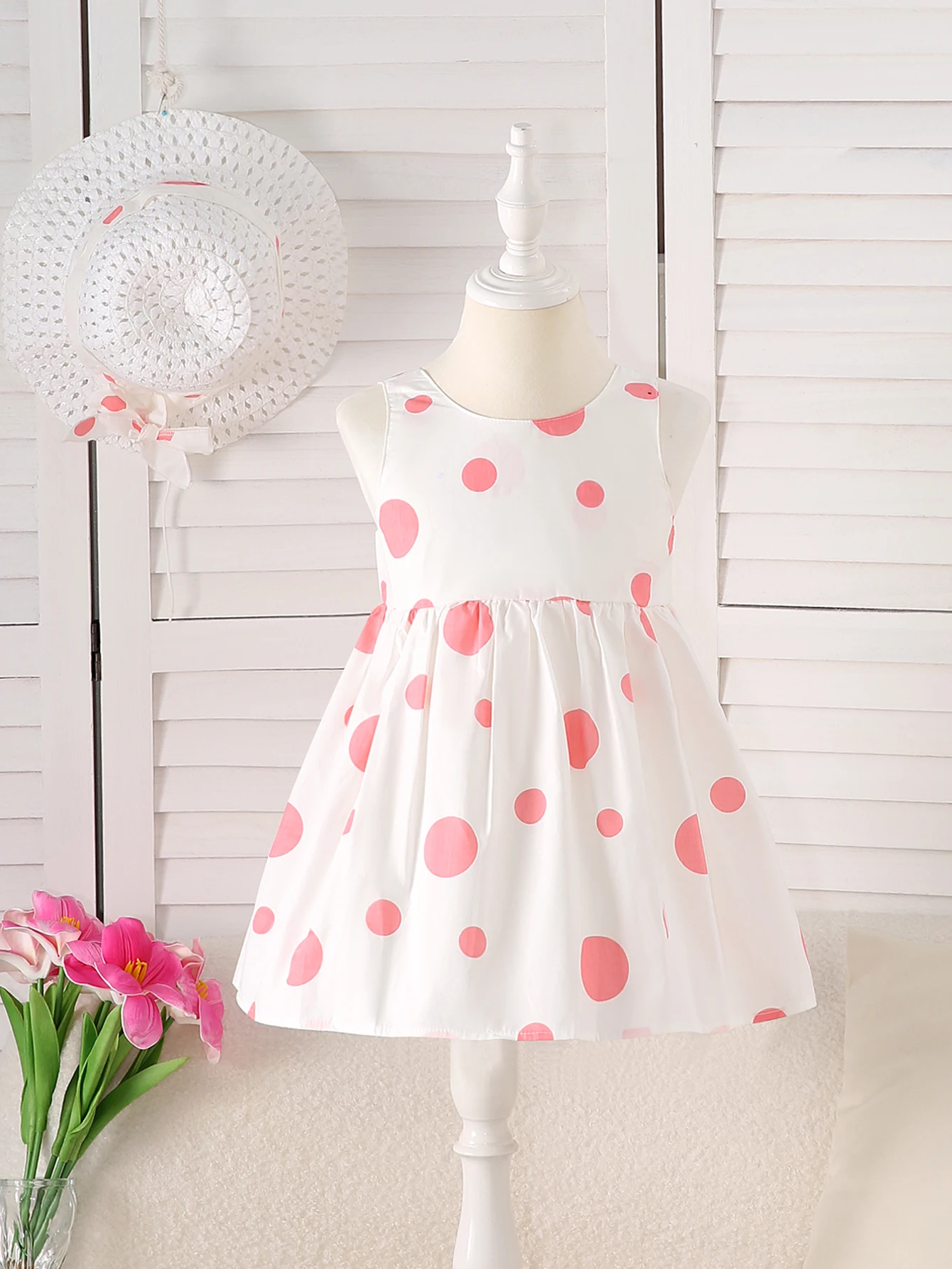 Sommer Neue Mädchen Weste Kleid Modische Polka Dot Zurück Schleife Western-Stil Prinzessin Kleid