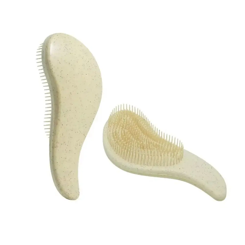 

T/Egg Shape Wheat Straw Comb Set Portable Anti-Static Hair Styling Brush Set Dry and Wet Dual-purpose Anti-knotting