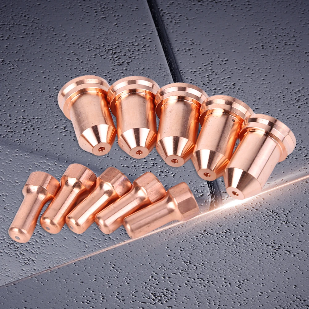 

5 Sets Plasma Consumables Caliber 1.0/1.3mm Electrode 52558 Plasma Cutting Nozzle 51311 for PT80 PTM80 Plasma Cutting Torch