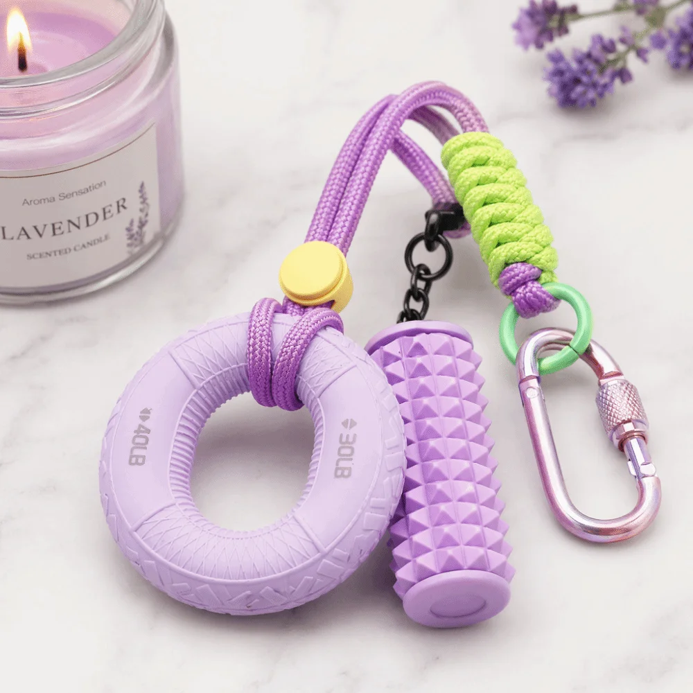 Silicone 10-60LB Hand Grip Keychain Wrist Strength Portable Grip Strength Trainer Pendant Double Power Grip Finger Correctors