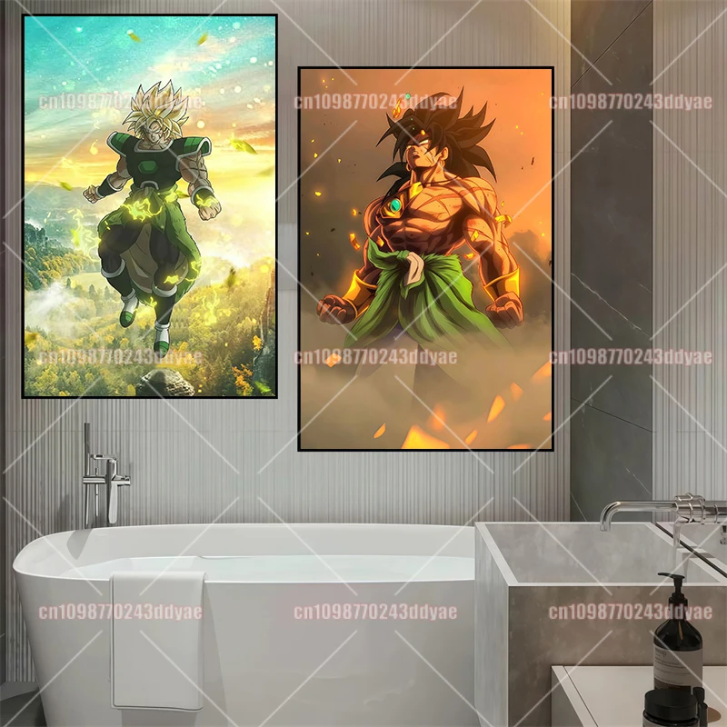Printed Character Broly Anime Dragon Ball Poster Canvas Painting Home Bedroom Art Decoration Oil Painting Children's Gift