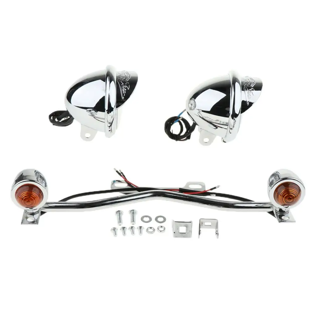 

Perfeclan Chrome Motorcycle Driving Lamp Spot Fog Turn Signal Light Bracket for