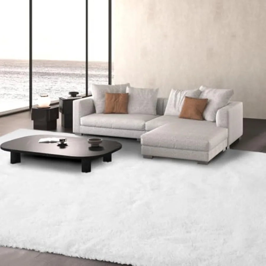 

Large Rug for Living Room 10x12: White Shag Rug 10 X 12 Plush Fluffy Soft Rug for Living Room Modern Indoor Shaggy Fuzzy Floor
