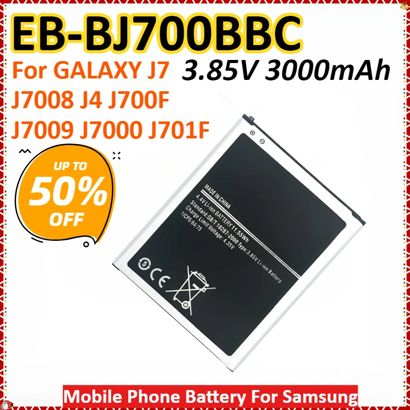 

New EB-BJ700BBC 3.85V 3000mAh 11.55Wh Mobile Phone Battery For Samsung GALAXY J7 J7008 J4 J700F J7009 J7000 J701F High Quality