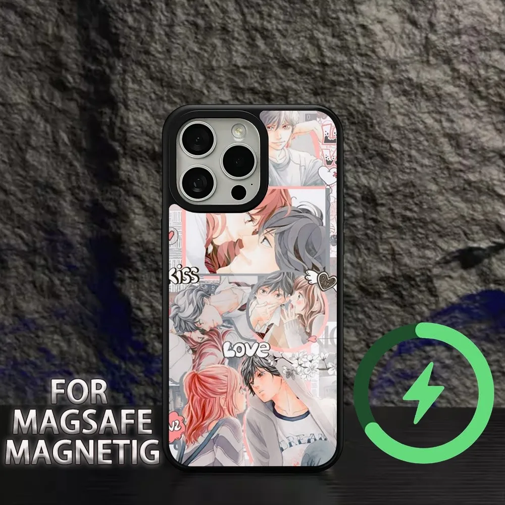 Ao Haru Ride Love Printed  Phone Case For iPhone 11 12 13 14 15 Plus Pro Max Charging  Magsafe Magnetic Wireless Cover