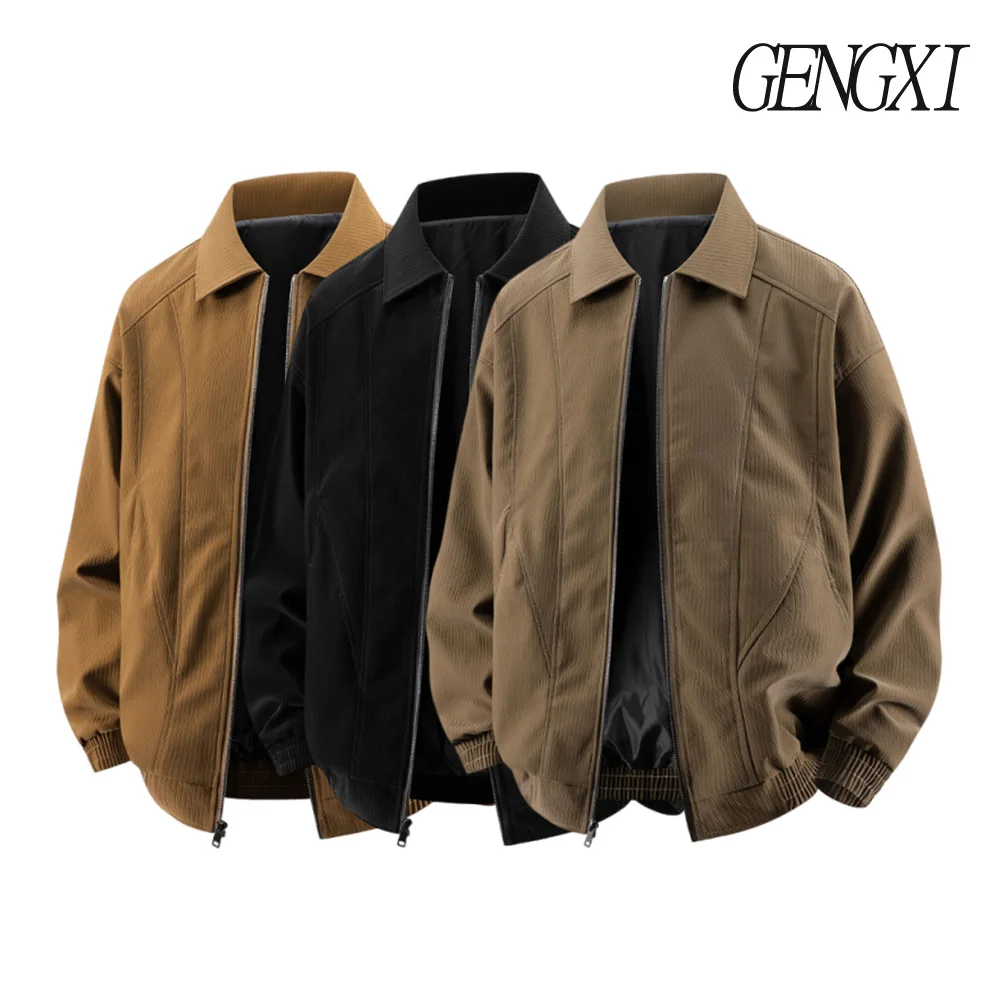 

American retro deconstruction design workwear jacket autumn and winter new cityboy lapel pilot jacket high street fashion men's