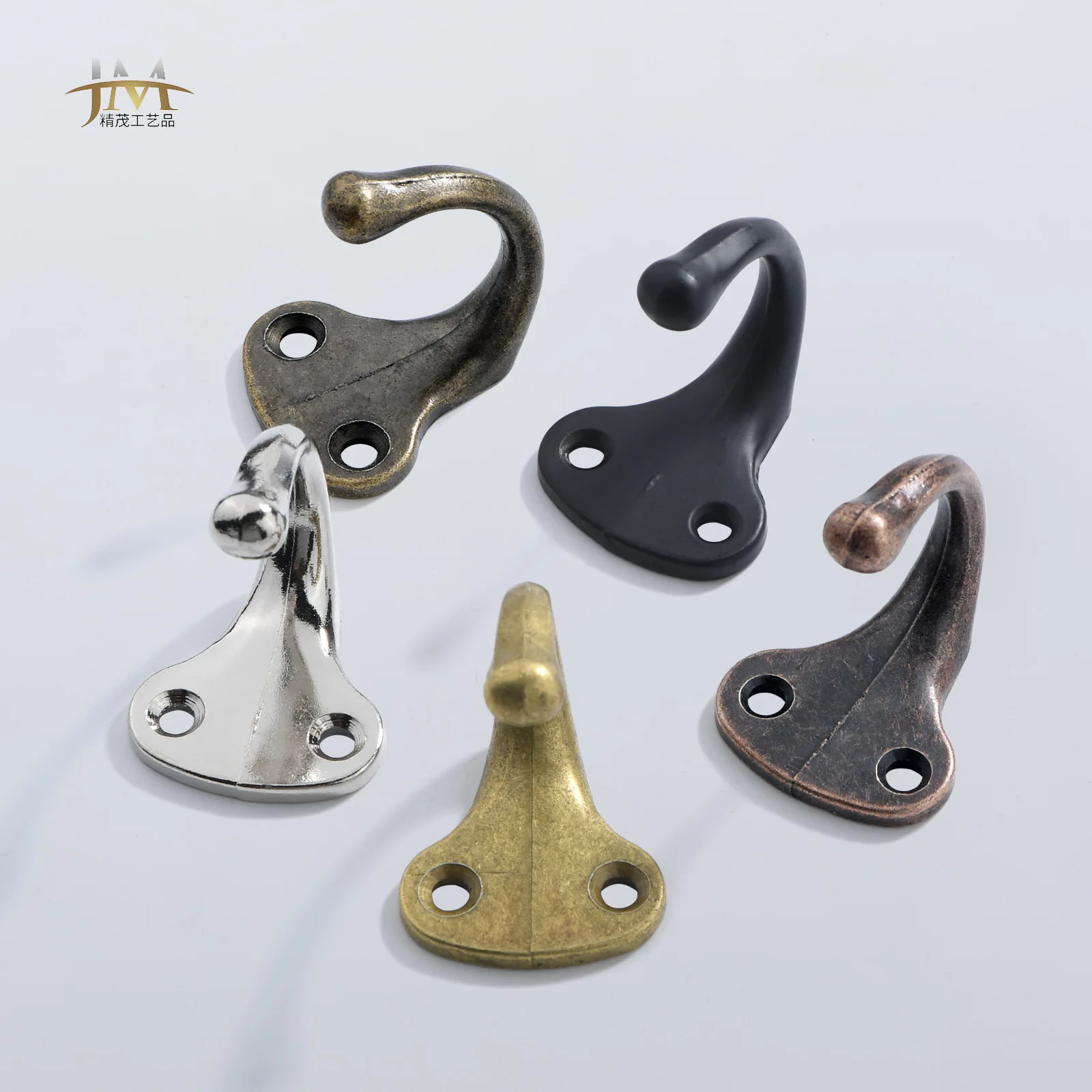 Jingmao Hardware New Chinese Antique Bronze Spray Paint Black Alloy Clothing Hook Classical Wall Hook