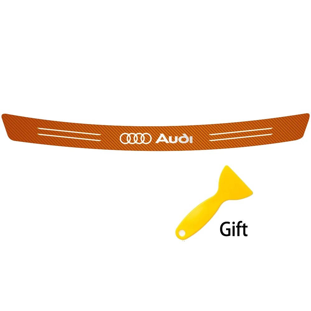 Kohlefaser Auto Heckklappen-Stoßstangenschutz Aufkleber Emblem Dekor für Audi Quattro A3 A4 B8 8P B9 Q3 Q5 Q7 A1 A6 RS Zubehör