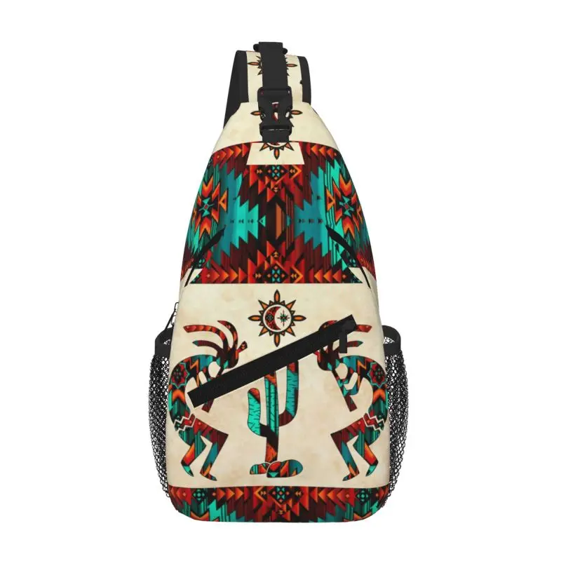 

Юго-западный племенный индейский кокомилли, нагрудная сумка через плечо, мужской повседневный рюкзак на плечо для пеших прогулок