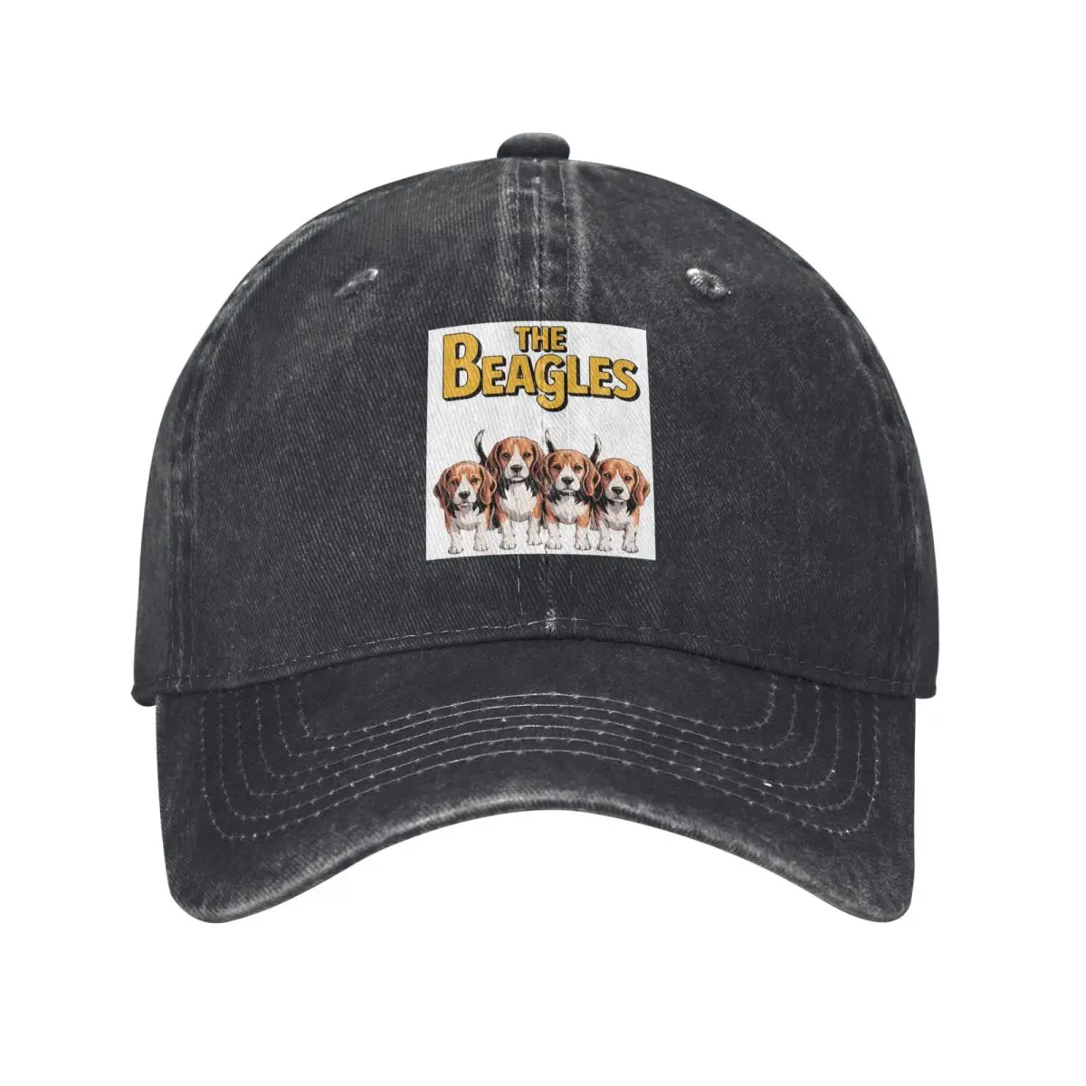 The Beagles Four Beagle Dog Crossing Baseball Caps Fashion Washed Denim Hats OutdoorStreetwear Baseball Cowboy Hat for Men Women