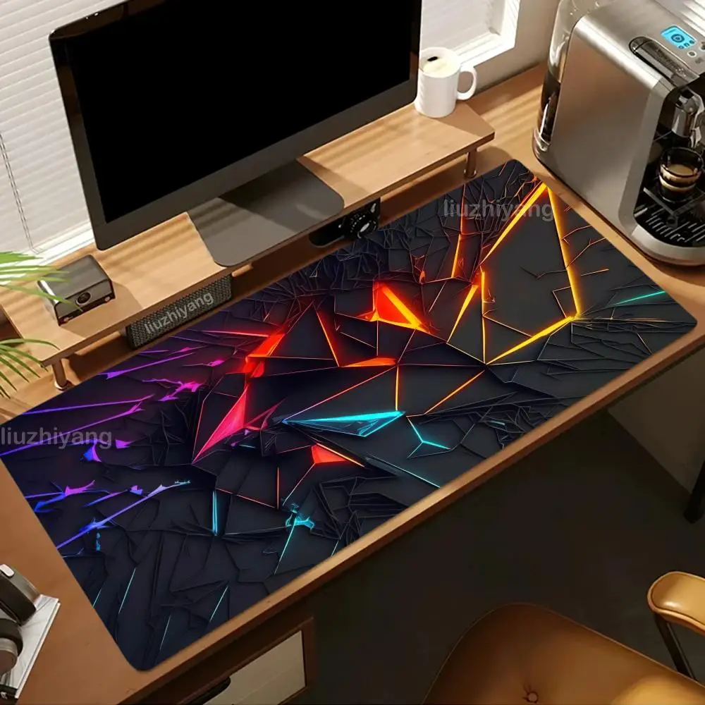 

Geometric Pattern Mouse Pad Large Computer Office Game Table Mat XXL Rubber Anti-slip Stitched Edge Keyboard Mats Long Desk Pads