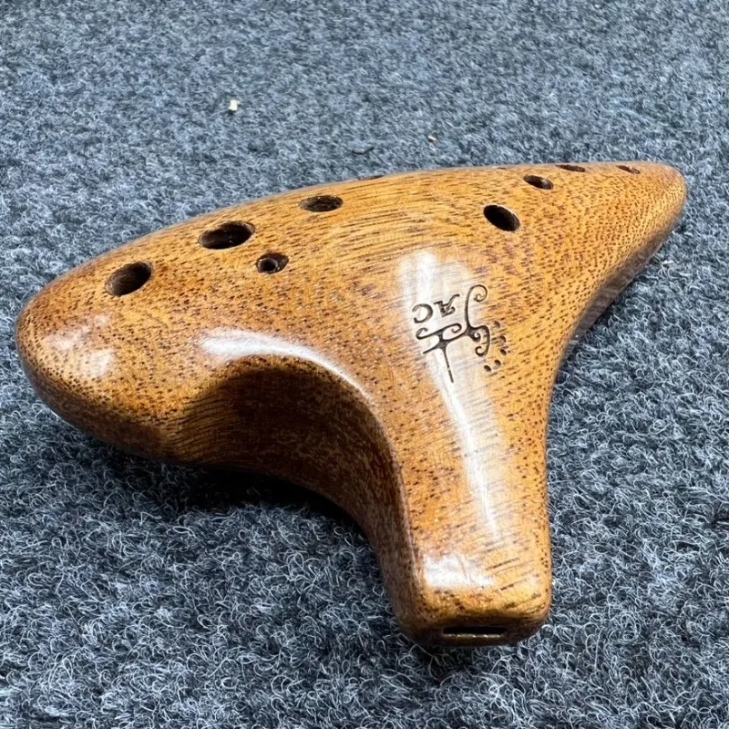 Walnut Wood Ocarina Professional 12 Hole Alto Ocarinas AC Tone Handheld Orff Instruments Portable Beginners Musical Instruments