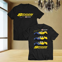 2025 NEW Honda Civic Spoon Sports T Shirt Men JDM Japan Car Automotive Cotton Tee RS Grey Streetwear Casual Short Sleeve