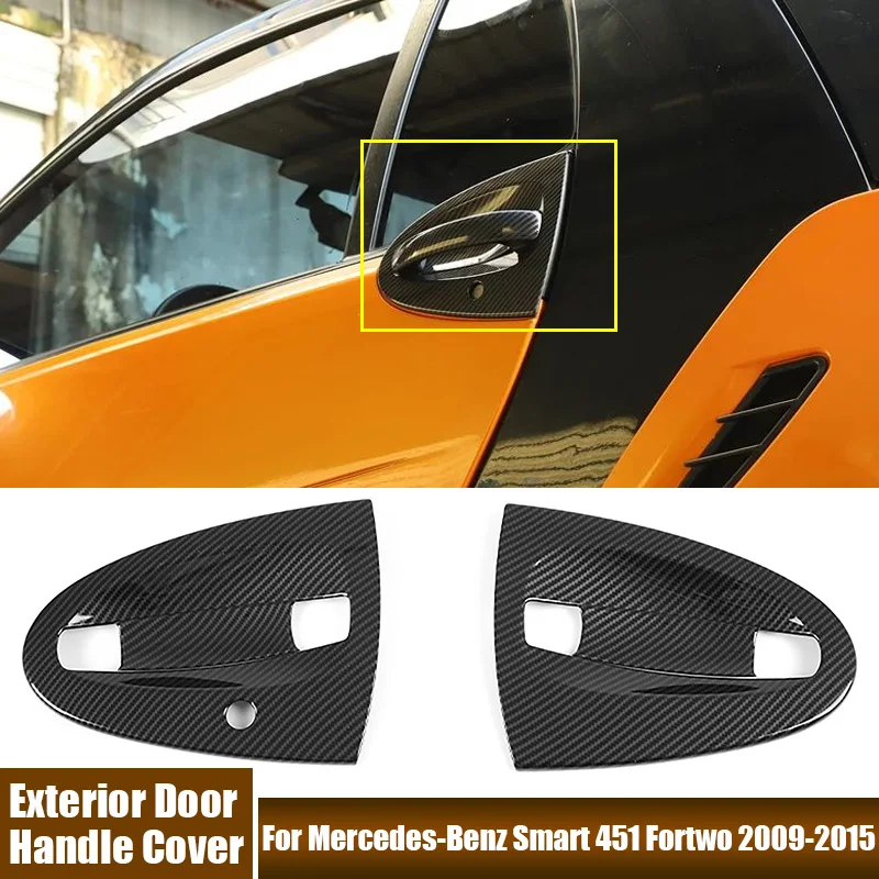 

Car Exterior Door Handle Trim Cover Fit For Mercedes-Benz Smart 451 Fortwo 2009-2015 Carbon Fiber Auto Handle Decoration Cover