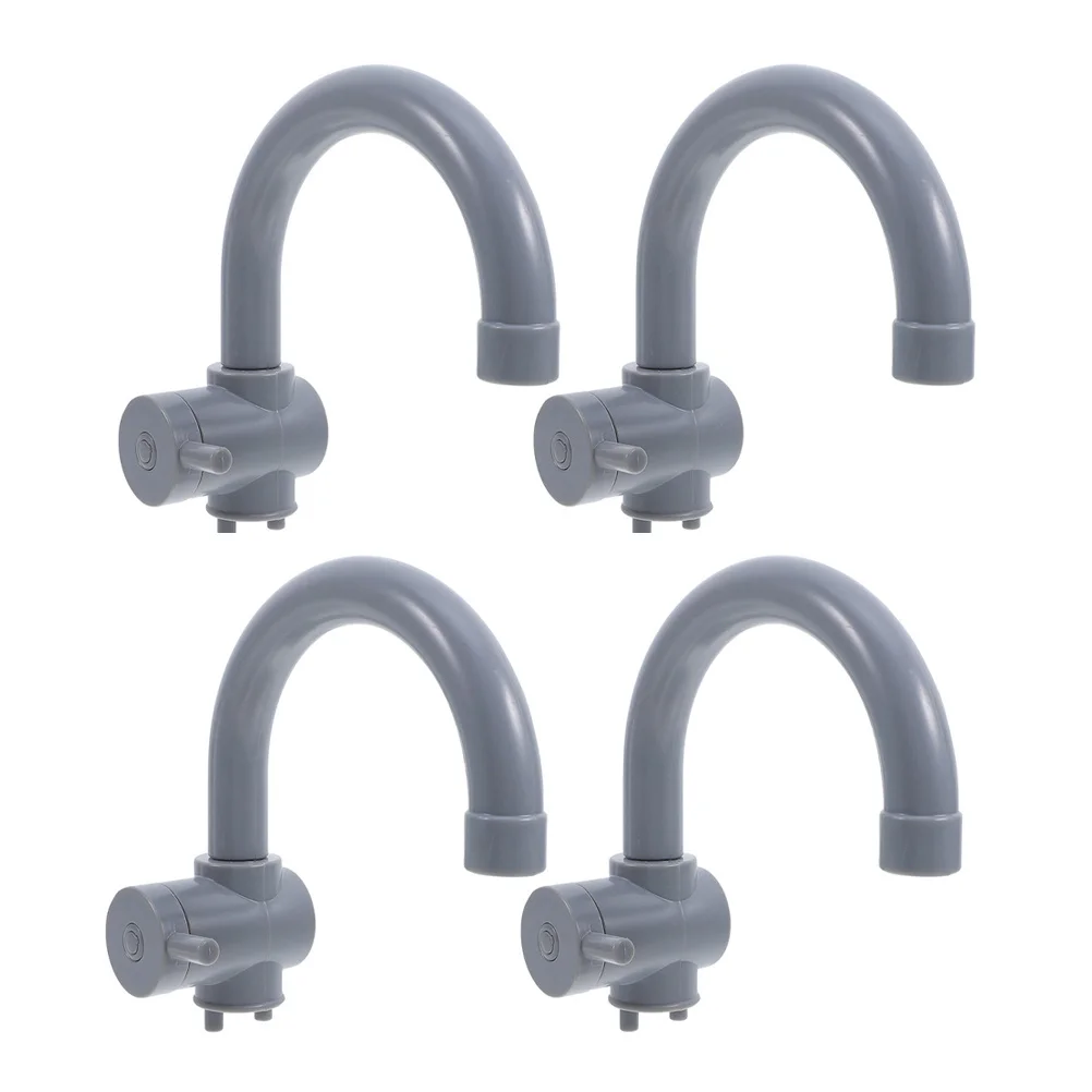 4개 세트 역할 놀이 주방 싱크대 수도꼭지 어린이 플라스틱 모의 물꼭지 역할 놀이 액세서리 세트 주방 놀이