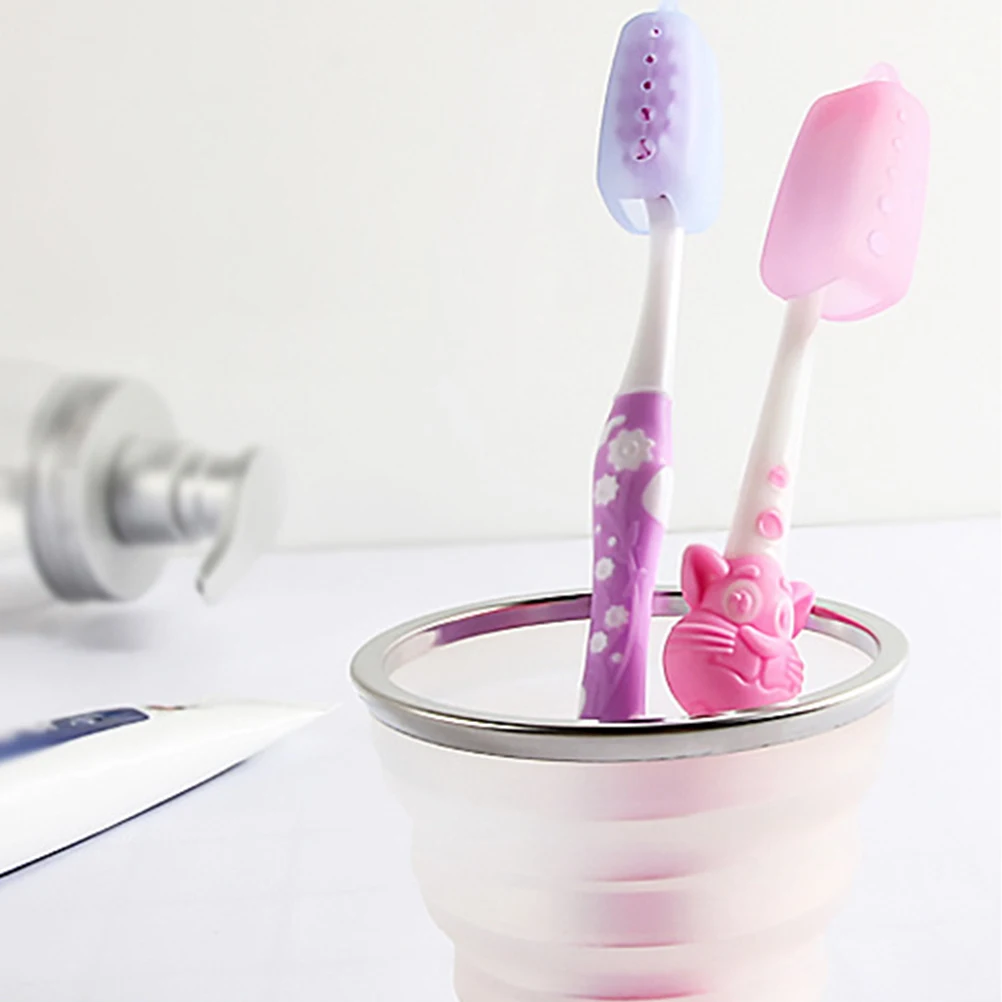 

10pcs Covers Silicone Travel Camping Hiking Business Silicone Toothbrush Caps Dust Bump Stain Protection al Hygiene Gifts