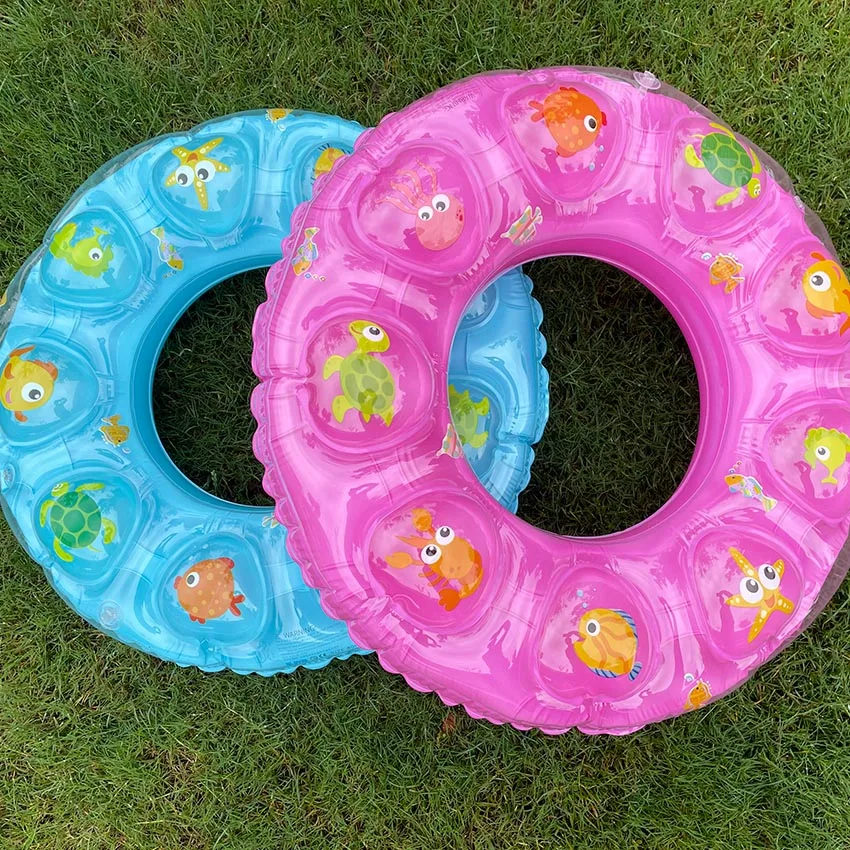 High Quality 80cm Swimming Ring Inflatable Pool Float Swim Tube Water Toy Kids Crystal Bubble Swimming Ring