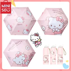 MINISO Sanrio paraguas Cinnamoroll vinilo protector solar Mini bolsillo lluvia o brillo paraguas dibujos animados periféricos niñas regalos de vacaciones