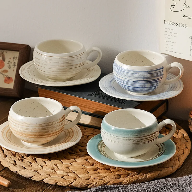 Nordic Ceramic Retro Kiln Change Ceramic Couple Coffee Mug Kitchen Dining Table Hotel Breakfast Milk Cup Water Cup Decoration