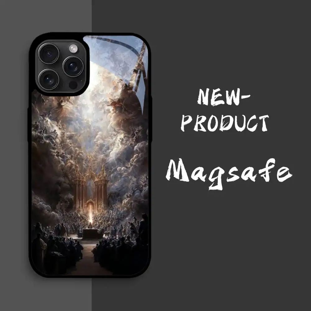 Super fajne luksusowe etui na telefon Black Angel Death Demon dla IPhone16 15 14 13 12 11 Pro Xs Max Mini XR X 7 8 Plus Luxury Mirror Har