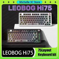 In Stock LEOBOG Hi75 75% Wired Mechanical Keyboard Kit  Aluminium Gasket Structure RGB Light DIY 81keys Multimedia Knob Gift