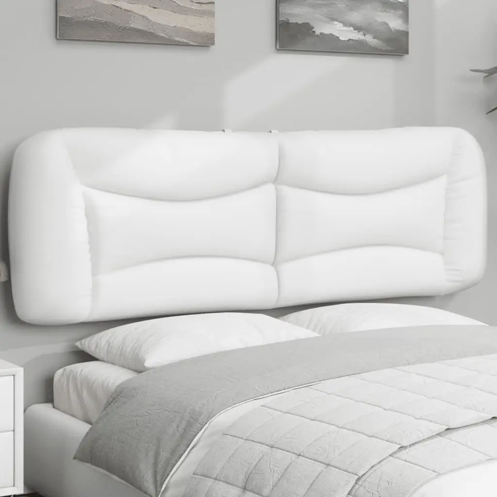 White Faux Leather Headboard Cushion 59.8 - Soft & Stylish Bed Pad for Comfort & Decor