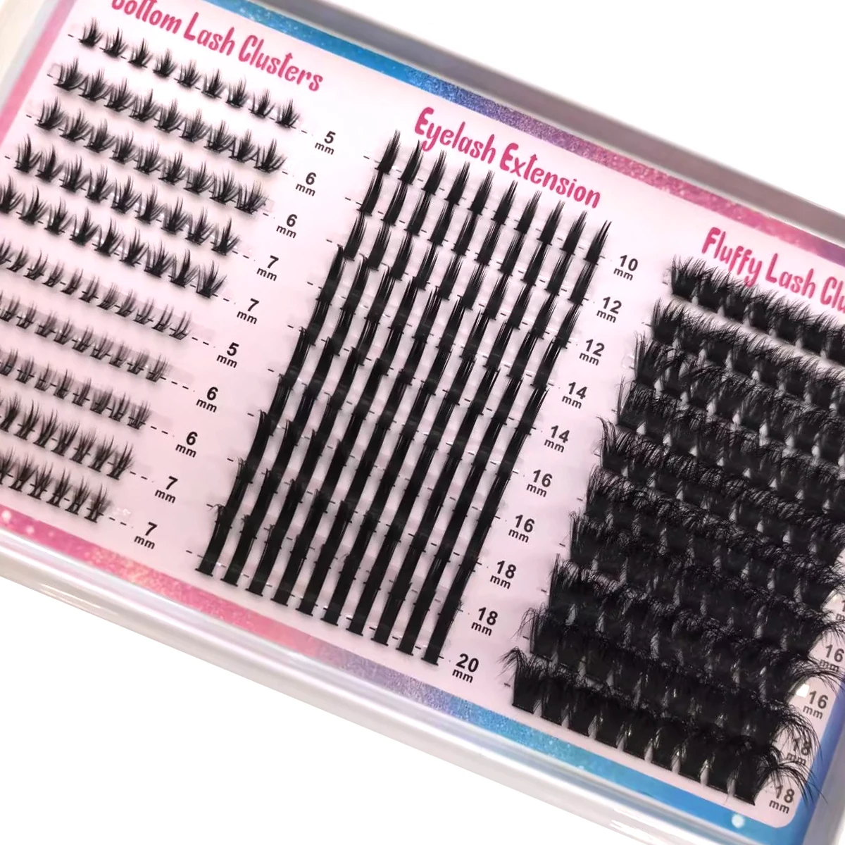 30 Reihen Wimpern-Cluster mit Spikes, Wimpernverlängerungen, dichte Einzel-Cluster-Wimpern mit Spikes und unteren Wimpern – Detail 6