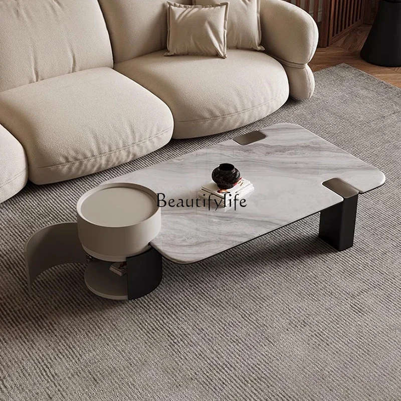 

*microcrystalline stone coffee table small apartment living room household rectangular coffee table combination