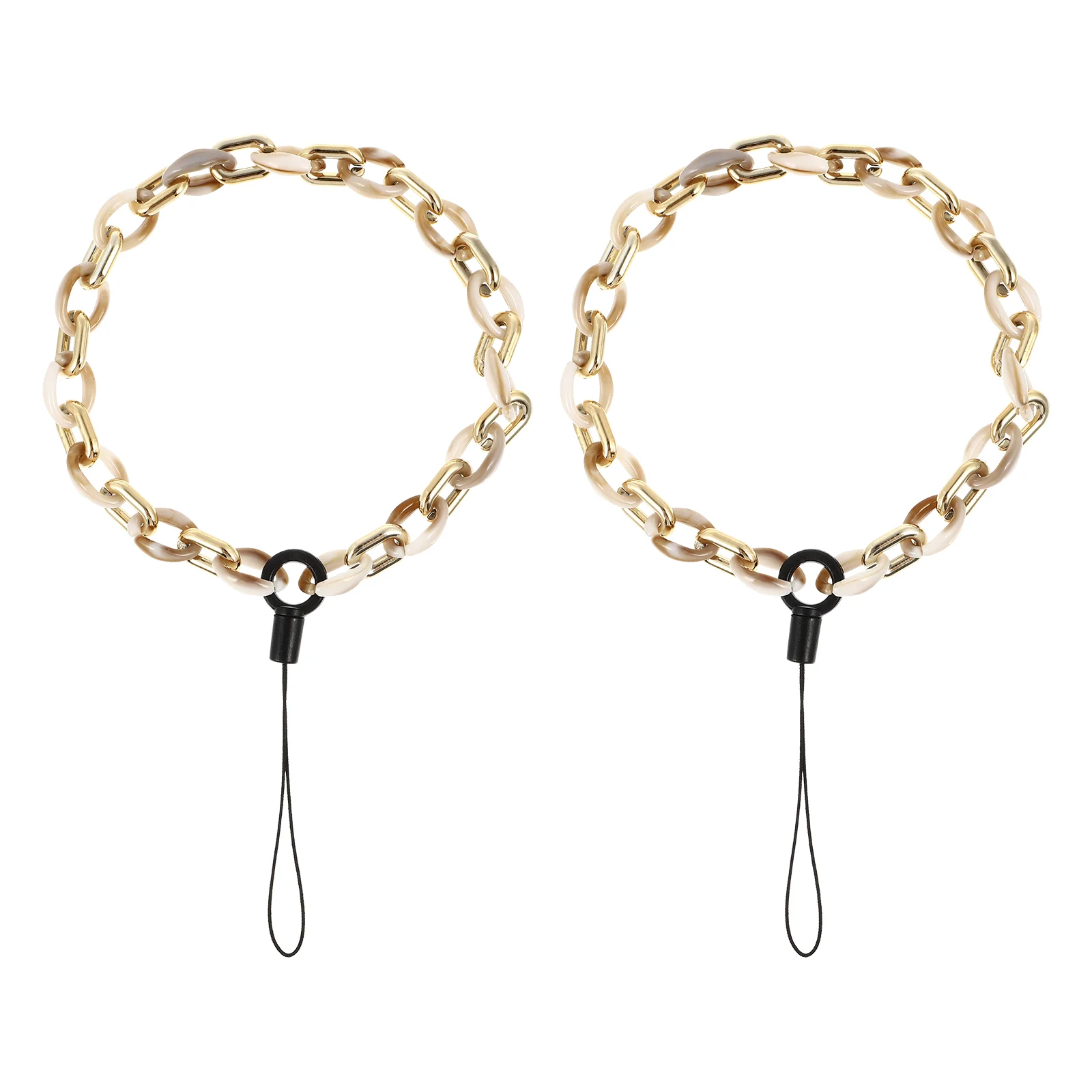 Power Bank Mobile Phone Chain Lanyard Key Exquisite DIY Hanging Prop Beige Miss