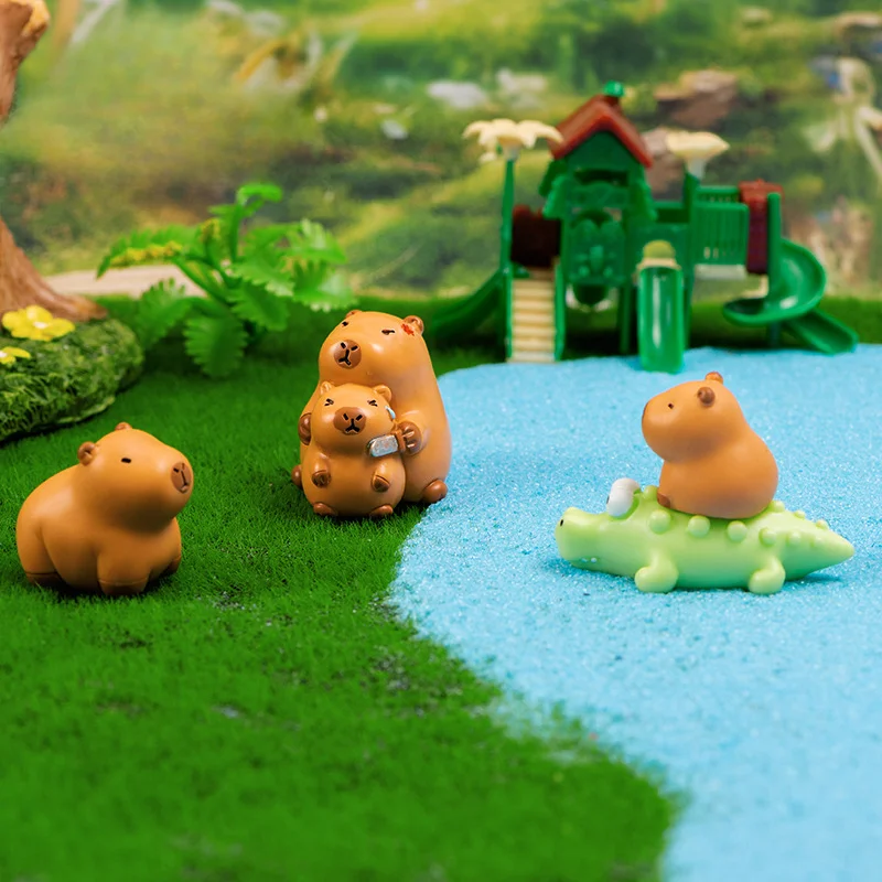 Micro Landschapsdecoratie Cartoon Schattig Capibara Capibara Figuur Handhars Decoratie Kinderspeelgoed