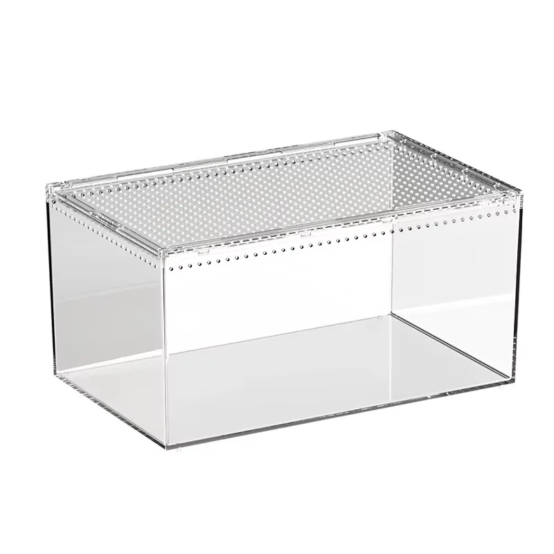 Acrylic Reptile Feeding Box for Geckos, Lizards, Snakes, Tree Frogs and Turtles - Ecological Desert/Amphibian Feeding Box