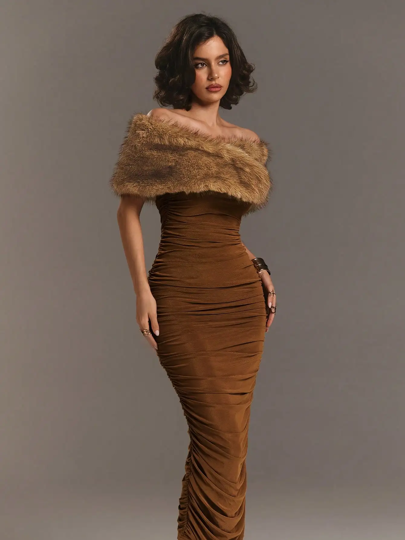 

Женское лоскутное пышное элегантное платье с открытыми плечами и рюшами, элегантное платье для женщин