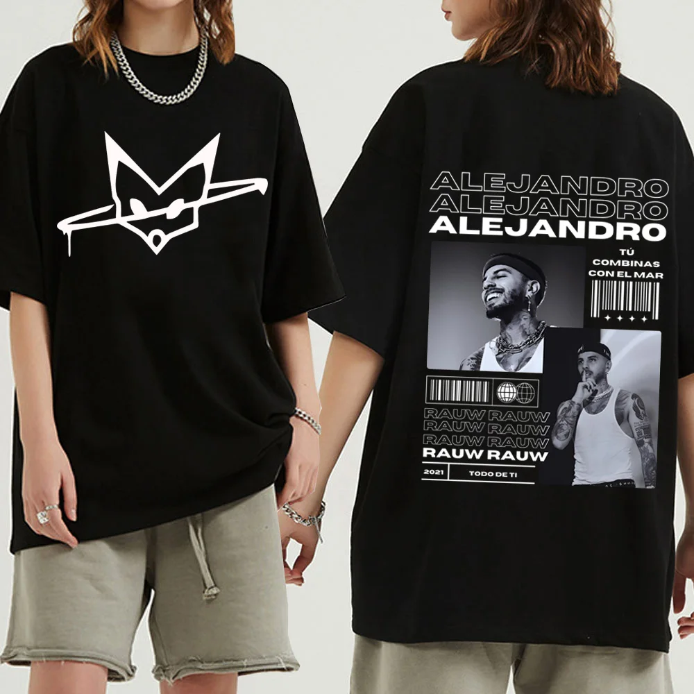 Rauw Alejandro Coca Nuestra T-Shirts Harajuku Hip Hop O-Neck Short Sleeve Shirts