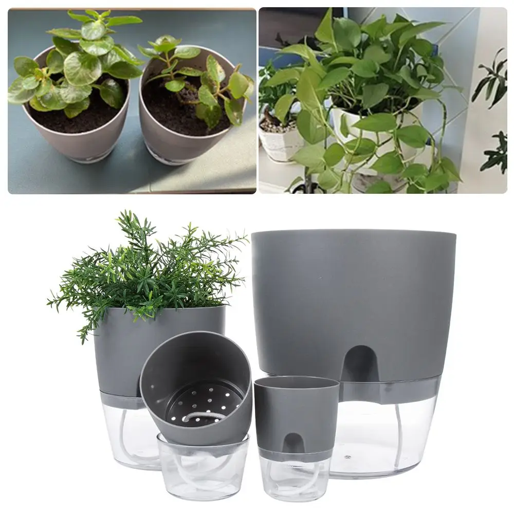 

Succulent plant Automatic water absorption 2 layer With cotton rope Flower pot Lazy Flowerpot Self-watering Watering Planter