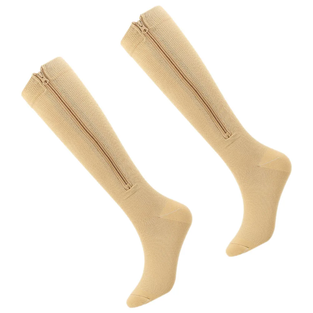 

1Pair Compression Socks with Zipper Moisture Wicking Outdoor Sports Socks for Running Climbing Camping Comfortable