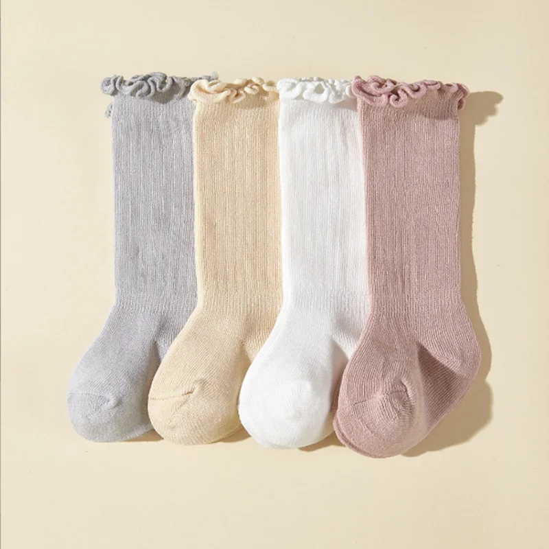 Chaussettes à tube long pour enfants, garçons et filles, nouveau, 2 paires par lot