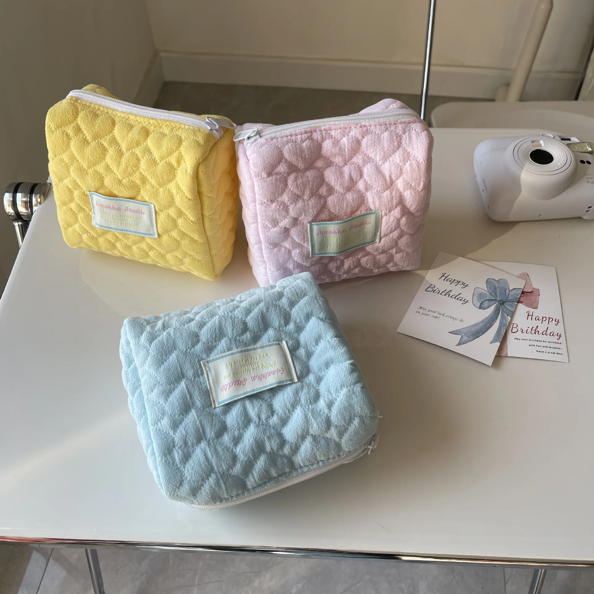 

Love Makeup Bag, Dopamine Soft Polaroid Storage Bag, Wallet Phone Bag, Shopping Handbag, Travel Toilet Bag