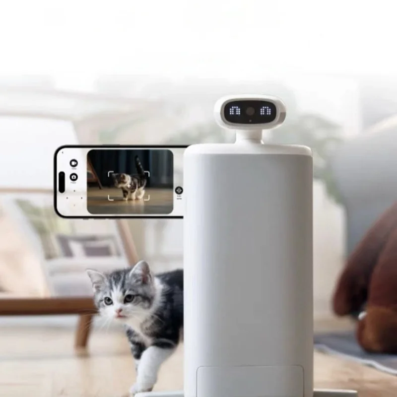 Auto Cat Feeder 1080P HD Camera Smart Pet Food Dispenser 2.5L Capacity Eco-Friendly Battery Operated Night Vision 360 View