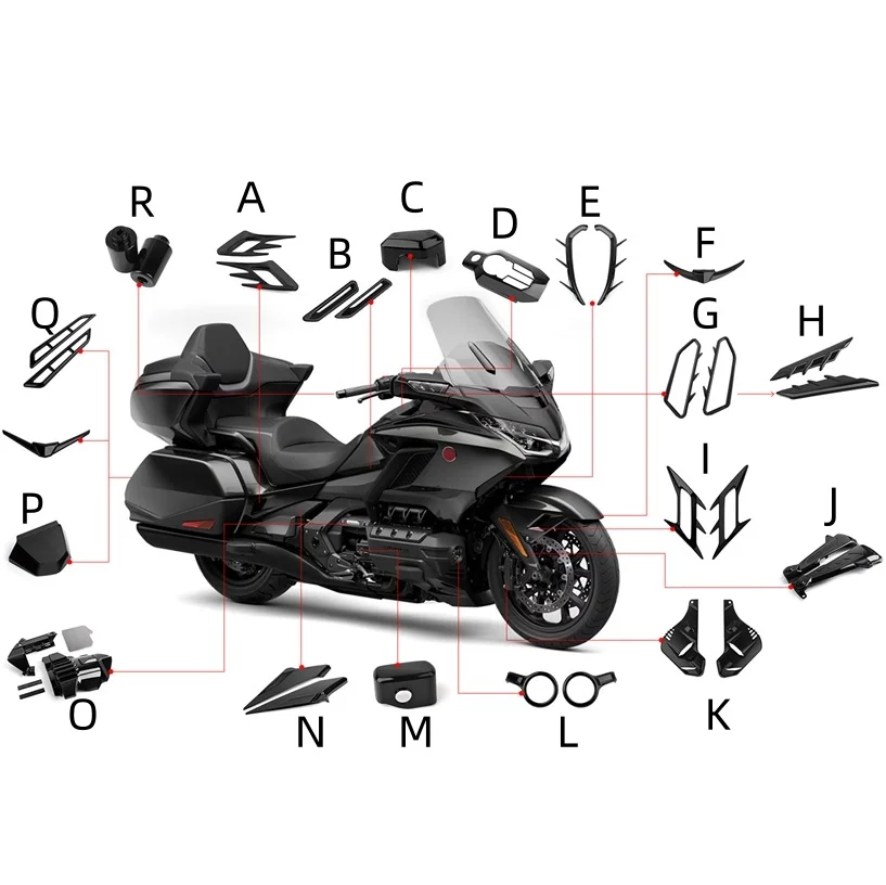 

PANICAL Motorcycle Accessories Front Rear Black Trim Decorative Parts Kit For Honda Gold Wing 1800 F6B GL1800 2018 -2026