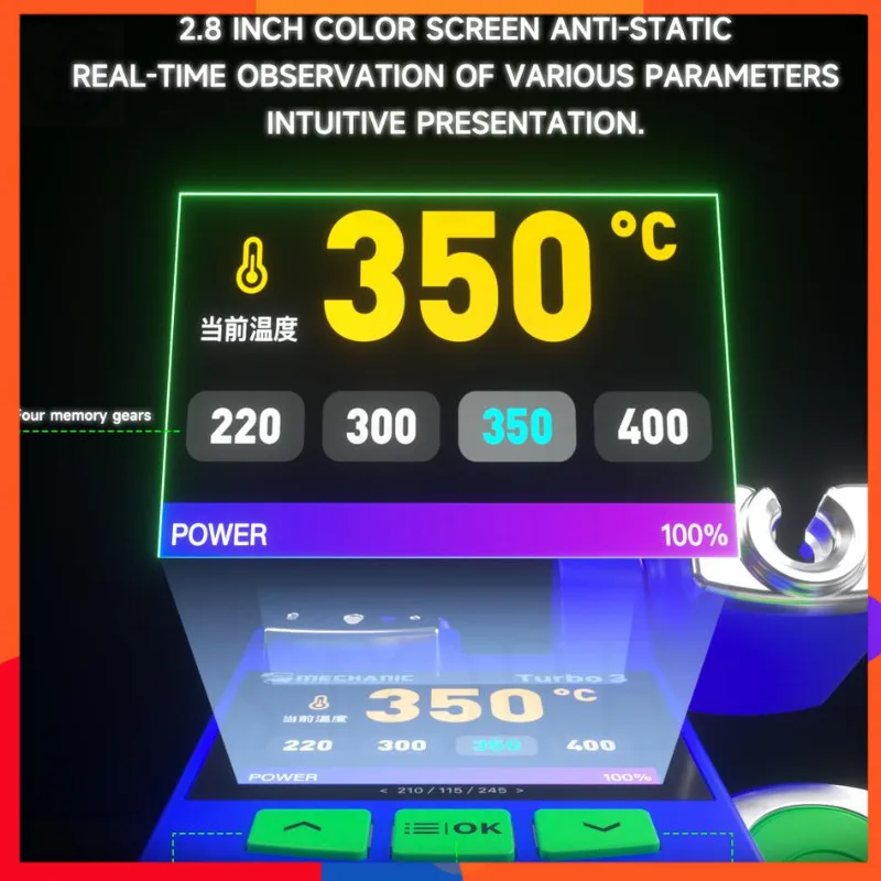 

High-Efficiency Turbo 3 Soldering Station 3s Fast Heating & Rapid Tin Melting Stable Power Output for Electronics Manufacturing