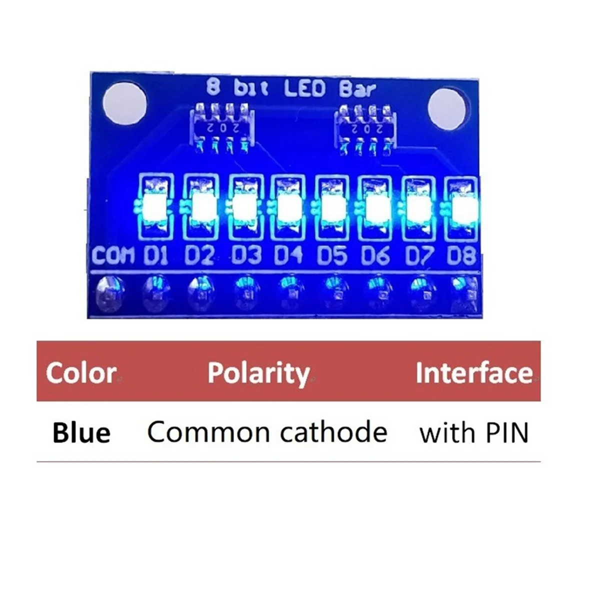 1 Stück 3,3 V 5V 8 Bit blau gemeinsame Kathode LED-Anzeige modul DIY-Kit für Arduino Nano Uno Himbeer Pi 4 Nodemcu V3