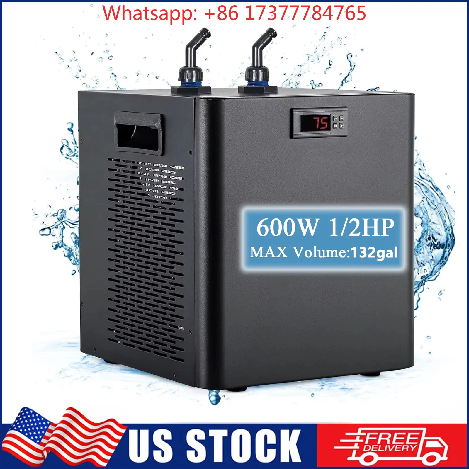 1/2Aquarium Water Chiller 132 Gallon Fish Tank Ice Bath Chiller for Cold Plunge Hydroponics Fish Tank Temperature Control