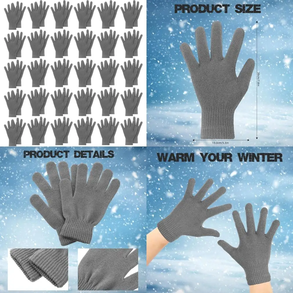 قفازات شتوية دافئة محبوكة سميكة للرجال والنساء، أزواج قفازات سحرية مناسبة للبالغين من الجنسين