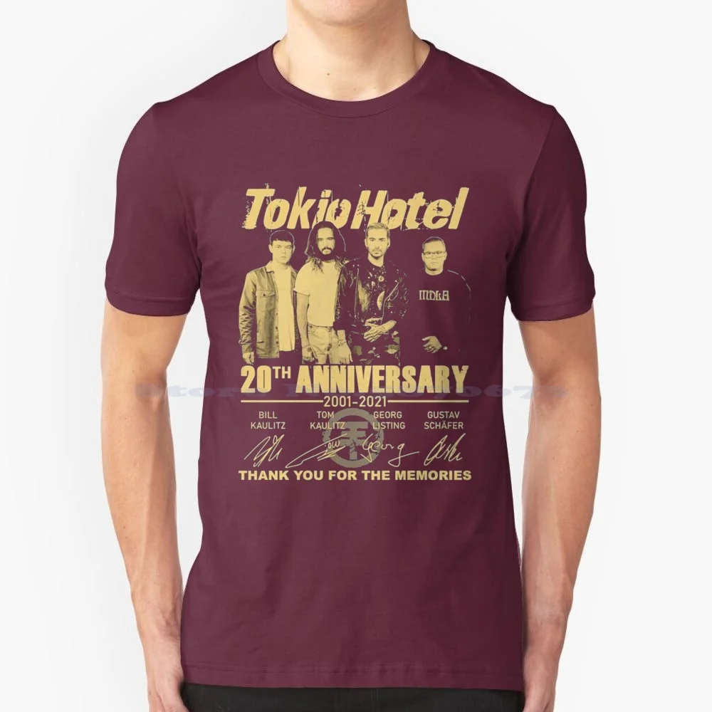 Tokio Hotel Band T Shirt 100% Cotton Tee Tokio Hotel Band Bill Kaulitz Tom Kaulitz Gustav Sch ? Fer Georg Listing Zimmer 483