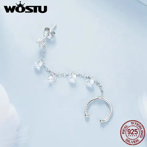 Bamoer Original 925 Sterling Silver Dragon Ear Clip Earrings Cuff Unique White Gold 1PC For Women Party Daily Gift Fine Jewelry