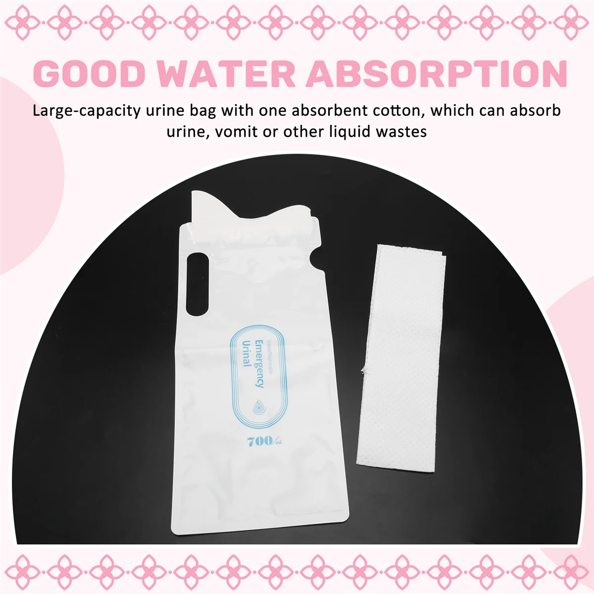 새로운 20개입 일회용 소변 주머니, 여행 캠핑 응급 및 교통체증용 700ml 소변 주머니, 남녀 공용 소변 주머니